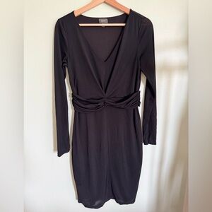 Mexx Black Long Sleeve V-Neck Dress